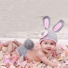 Load image into Gallery viewer, Baby Newborn Photography Props Dinosaur Costume Cartoon Knit Hat Pant Set Baby Newborn Photo Shoot Accessories