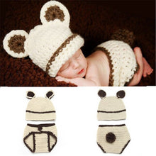 Load image into Gallery viewer, Baby Newborn Photography Props Dinosaur Costume Cartoon Knit Hat Pant Set Baby Newborn Photo Shoot Accessories