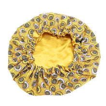 Load image into Gallery viewer, Kids Adjustable African Print Ankara Satin Bonnet Sleep Cap Turban Hat Night Sleep Beanie Chemo Cap