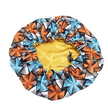 Load image into Gallery viewer, Kids Adjustable African Print Ankara Satin Bonnet Sleep Cap Turban Hat Night Sleep Beanie Chemo Cap