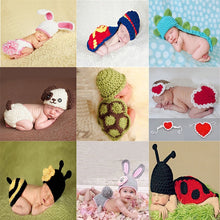 Load image into Gallery viewer, Baby Newborn Photography Props Dinosaur Costume Cartoon Knit Hat Pant Set Baby Newborn Photo Shoot Accessories
