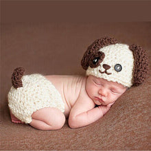 Load image into Gallery viewer, Baby Newborn Photography Props Dinosaur Costume Cartoon Knit Hat Pant Set Baby Newborn Photo Shoot Accessories
