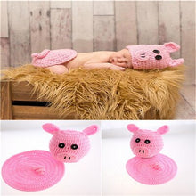 Load image into Gallery viewer, Baby Newborn Photography Props Dinosaur Costume Cartoon Knit Hat Pant Set Baby Newborn Photo Shoot Accessories
