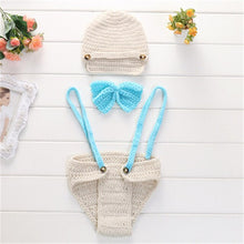Load image into Gallery viewer, Baby Newborn Photography Props Dinosaur Costume Cartoon Knit Hat Pant Set Baby Newborn Photo Shoot Accessories
