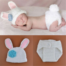 Load image into Gallery viewer, Baby Newborn Photography Props Dinosaur Costume Cartoon Knit Hat Pant Set Baby Newborn Photo Shoot Accessories

