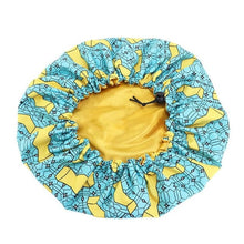 Load image into Gallery viewer, Kids Adjustable African Print Ankara Satin Bonnet Sleep Cap Turban Hat Night Sleep Beanie Chemo Cap
