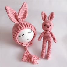 Load image into Gallery viewer, Baby Cap Deer Design Handmade Crochet Deer Costume Set Knitted Hats and Pants Newborn Photography Props Photo Shoot Caps Hats
