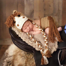 Load image into Gallery viewer, Baby Cap Deer Design Handmade Crochet Deer Costume Set Knitted Hats and Pants Newborn Photography Props Photo Shoot Caps Hats
