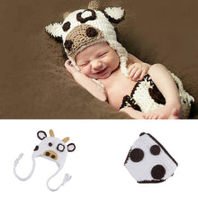 Load image into Gallery viewer, Baby Cap Deer Design Handmade Crochet Deer Costume Set Knitted Hats and Pants Newborn Photography Props Photo Shoot Caps Hats
