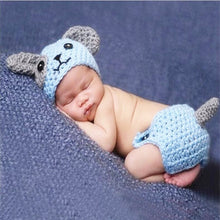 Load image into Gallery viewer, Baby Cap Deer Design Handmade Crochet Deer Costume Set Knitted Hats and Pants Newborn Photography Props Photo Shoot Caps Hats
