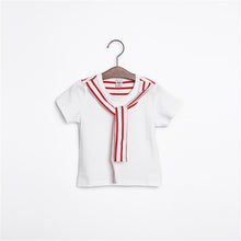 Load image into Gallery viewer, 2020 Family Matching Dresses Summer Mother Daughter Son Tops Clothes Fashion Mommy And Girls Me Striped Bow Tie Dresses
