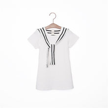 Load image into Gallery viewer, 2020 Family Matching Dresses Summer Mother Daughter Son Tops Clothes Fashion Mommy And Girls Me Striped Bow Tie Dresses
