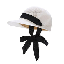 Load image into Gallery viewer, Summer Kids Hat Girl Princess Big Bow Straw Equestrian Cap Kids Hats Travel Beach Sun Hat Baby Accessories 2-4Y
