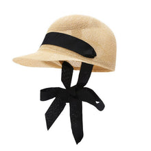 Load image into Gallery viewer, Summer Kids Hat Girl Princess Big Bow Straw Equestrian Cap Kids Hats Travel Beach Sun Hat Baby Accessories 2-4Y
