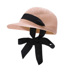 Load image into Gallery viewer, Summer Kids Hat Girl Princess Big Bow Straw Equestrian Cap Kids Hats Travel Beach Sun Hat Baby Accessories 2-4Y
